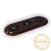 Рамка Colony керамическая тройная коричневый