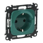 Legrand Valena ALLURE Зеленый Розетка с/з, со шторками, безвин зажим