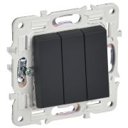 IEK SKANDY Графит Выключатель 3-клавишный 10А SK-V11G.