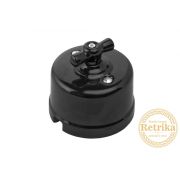 Выключатель двухклавишный керамика черный