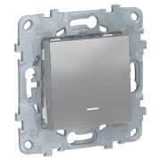 Schneider Electric Unica New Алюминий Выключатель 1-клавишный, с подсветкой, сх. 1а