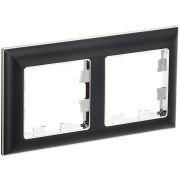 BRITE Рамка 2-мест. РУ-2-Бр хром/черный IEK