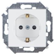 Simon 15 Белая Розетка с/з, со шторками, 16А, 250В, винтовой зажим
