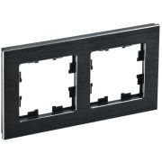 BRITE Рамка 2-мест. РУ-2-1-БрЧ металл черный IEK