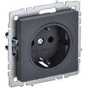 IEK BRITE BASE Графит Розетка 1-м с/з без защ.штор 16А РС11-1-0-БрГ.