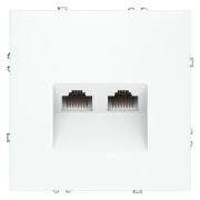 Розетка компьютерная встраиваемая VOLTUM S70 двойная RJ45+RJ45 кат.6, (белый матовый)