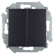 Simon 15 Графит Выключатель 2-клавишнный проходной (переключатель), 16А, 250В, винт. зажим