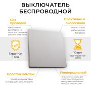 Кнопка-выключатель беспроводной FERON TM81, 7мВт, IP20, одноклавишный, серебро 4171919