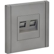 IEK FORTE&PIANO Сталь Розетка комп. 2-ая RJ45 кат.5E FP533.