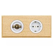 Рамка 2-ая деревянная для скрытой установки, прямоугольник, Лахта, коллекция «СенатЪ»  без тонировки