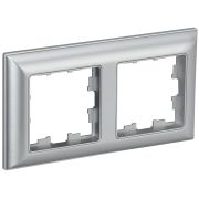 BRITE Рамка 2-мест. РУ-2-Бр алюминий/алюминий IEK