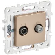 IEK SKANDY Песочный Розетка двойная TV+SAT SK-A13Sa.