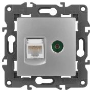 ЭРА 14-3110-03 Elegance Алюминий Розетка двойная RJ45+TV