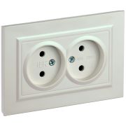 BRITE Розетка 2-я без з/к/ш 10А в сборе РС12-2-БрЖ жемч. IEK