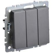 IEK BRITE BASE Сталь Выключ. 3-кл 10А ВС10-3-0-БрС.