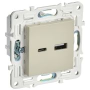 IEK SKANDY Бежевый Розетка USB A+C 3,1А SK-R14B.