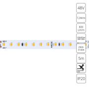 Светодиодная лента 48V 7,2W/m 3000К 5м IP20 Arte Lamp TAPE