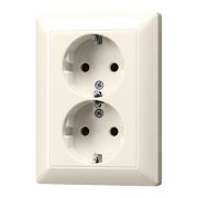 JUNG DIY EcoProfi Бежевая Розетка 2-ая с/з литая (моноблок)