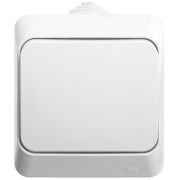 Этюд Белый Переключатель 1-клавишный IP44 наружный сх.6 BA10-046B