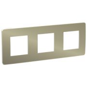 UNICA STUDIO METAL  Рамка 3-постовая, бронза/белая  NU280650