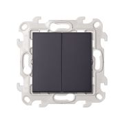 Simon 24 Графит Двухклавишный кнопочный выключатель 10A 250В