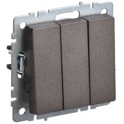 IEK BRITE BASE Темн.бронза Выключ. 3-кл 10А ВС10-3-0-БрТБ.