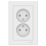 Systeme Electric AtlasDesign Лотос Розетка двойная б/з со шторками,16А, в сборе