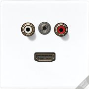 JUNG LS 990 Бежевая Розетка HDMI 2xCinch Audio (RCA) / Stereo Jack (TRS 3.5 mm) / HDMI