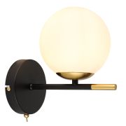 Arte Lamp A2224AP-1BK ALCOR Бра с выкл, черный/золото/стекло