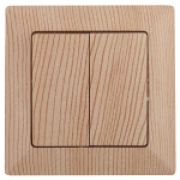 4-104-11  Выключатель Intro Solo двухклавишный 10А-250В, IP20, СУ, сосна