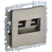 IEK BRITE BASE Шампань Розетка комп. двойная RJ45 кат.5E РК10-2-БрШ.