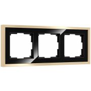 W0032852/ Рамка на 3 поста Baguette (черный/латунь)