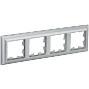 BRITE Рамка 4-мест. РУ-4-Бр алюминий/алюминий IEK