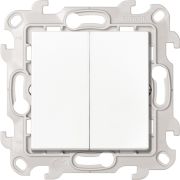 Simon 24 Белый Двухклавишный кнопочный выключатель 10A 250В