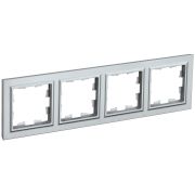 IEK BRITE BASE Алюминий Рамка 4-м РУ-4-БрА.
