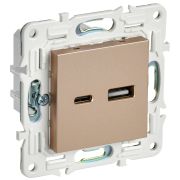 IEK SKANDY Песочный Розетка USB A+C 3,1А SK-R14Sa.