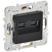 IEK SKANDY Черный Розетка компьютерная двойная RJ45 кат.6 SK-K04Bl.