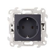 Simon 24 Графит Розетка 2К+3 без защитных шторок Push&Go