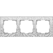 Рамка на 3 поста EDEL WL09-Frame-03 Серебро