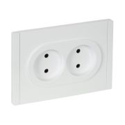 IEK FORTE&PIANO Белый Розетка 2-я б/з со шт безвинтовое крепление10А FP225.