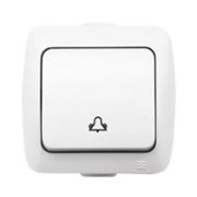 ALSU кнопка  звонка для открытой установки белая