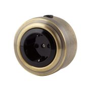 Розетка с заземлением черная/бронза М1-23-21