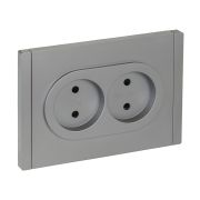 IEK FORTE&PIANO Сталь Розетка 2-я б/з со шт безвинтовое крепление10А FP525.