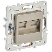 IEK SKANDY Шампань Розетка компьютерная двойная RJ45 кат.6 SK-K04Sh.