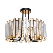 Arte Lamp A1028PL-6BK AMBER Люстра на штанге черный/золото/хрусталь