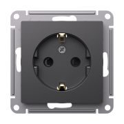 Systeme Electric AtlasDesign Базальт Розетка с/з со шторками, 16А, механизм