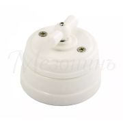 Выключатель фарфоровый поворотный перекрестный белый «МезонинЪ» GE70402-01