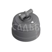 Выключатель пластиковый поворотный на 4 положения (1-2 клавишный) серый серия «Усадьба» GE30401-07