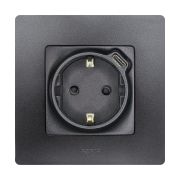 Legrand Etika Антрацит Розетка с/з со шт. 16А 250В с USB тип C 1500мА 7,5Вт безвинтовые зажимы