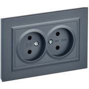 IEK BRITE Маренго Розетка 2-я без з/к/ш 10А в сборе РС12-2-БрМ.